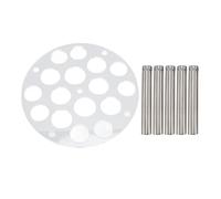 Chess Piece Holder for DIY Casting, Wireless Chess Piece Die Stand with Multi Size Hole Design, Includes 1 Acrylic Round Board and 5 Aluminum Legs for Custom Game Kit Crafting