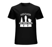 Chess Players Have All The Moves Gelbes Men T-Shirt Black Unisex Tops Casual Tee M