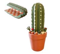 Chess Set, Cactus Board, Printed Game,9.84x5.91x5.91 inches, Roll-Up Flexible Mat, Portable Table Display, for Travel Beginners Adults Apartment Office Bookshelf Birthday Party Use