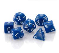 Chessex Set de 7 dés Jeu de rôles – Opaque – Bleu et blanc