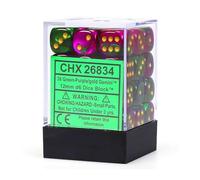 Chessex 36 Dés 6 Gemini (12mm) Vert-Violet/Or