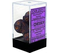 Chessex – Jeu de dés CHX 25317 Hurricane – 7 dés tachetés multicolores