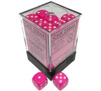 Chessex D&D - Jeu de dés DND polyédriques en plastique rose et blanc, de 12 mm, dés Donjons et Dragons comprenant 36 dés - D6 (CHX25844)
