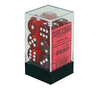Chessex Dice: CHX23604 D6 16 mm Translucent Red/White (12)