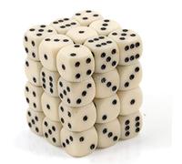Chessex Dice: CHX25800 D6 Opaque Ivory/Black (36)