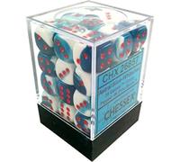 Chessex Dice: CHX26857 D6 12mm Gemini Astral Blue-White/Red (36)
