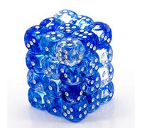 Chessex Dice: D6 CHX27866 12 mm Nebula : Dark Blue/White (36)