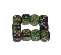 Chessex Lot de 10 dés en résine 16 mm D6 à pointes rondes Noir/vert/doré