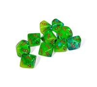 Chessex Lot de 10 dés Gemini Luminary avec chiffres orange D10 16 mm