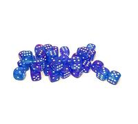 Chessex Lot de 36 dés lumineux Aura Nebula avec picots blancs D6 12 mm
