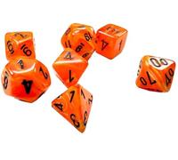 Chessex Lot de 7 mini dés Vortex orange avec chiffres noirs 10 mm