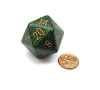 Chessex Manufacturing XS2002 Golden Recon Jeu de dés mouchetés simples Jumbo 34 mm D20