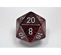 Chessex Matrice de découpe volcan D20 en argent moucheté, 34 mm, 20 côtés, matrice polyédrique, accessoires de jeu de table, jeu de rôle, donjons et dragons (D&D)