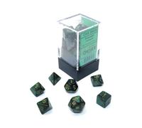 Chessex – Ensemble de 7 dés polyédriques Mini Scarab – Jade & Gold