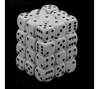 Iello Chessex - Set De 36 Dés 6 - Opaque - Blanc/Noir