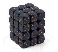 Chessex Opaque 12 mm d6 avec pips Dice Blocks (36 Dice) - Bleu poussiéreux W/Or