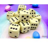 Chessex - Opaque - 12x D6 16mm - Pastel Yellow/Black
