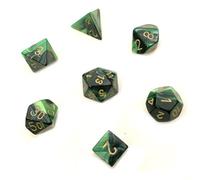 Chessex Says: CHX26439 Gemini Nut Set: Black-Green/Gold (7)