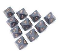 Chessex Set de 10 des 10 faces bleu et or Multicolore G