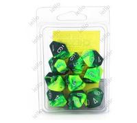 Chessex Set De 10 Des 10 Faces Verte Et Jaune