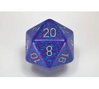 Chessex Tetra D20 Matrice de découpe argentée mouchetée 34 mm, 20 côtés, matrice polyédrique, accessoires de jeu de table, jeu de rôle, donjons et dragons (D&D)