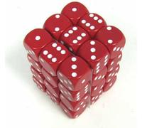Chessex W6x12 jeu de cubes opaque rouge/blanc