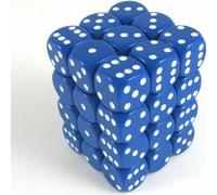 Chessex W6x36 Jeu de cubes opaque bleu/blanc