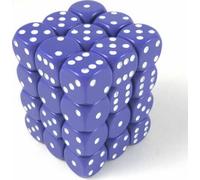 Chessex W6x36 Set de cubes Opaque Violet/Blanc