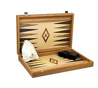 Chessgammon Ensemble de Backgammon Manopoulos en Bois Chêne et Noyer Supports de Rangement de 23 Pouce Inclus