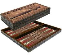 Chessgammon Grand Jeu de Jeu Pliable en Bois de qualité et Lourd