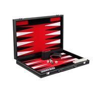 Chessgammon Jeu de Backgammon en Cuir Rouge Royal 15 Pouce