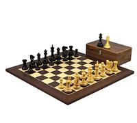Chessgammon Jeu d'échecs en bois pour adultes - Fabriqué à la main - Grand jeu traditionnel - 50,8 cm - Ébène - Pièces d'échecs professionnelles pondérées - 9,5 cm