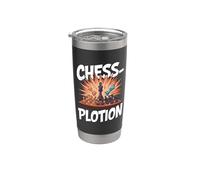 Chessplotion Jeu de jeu de mots amusant pour joueur d'échecs Gobelet isotherme en acier inoxydable double paroi