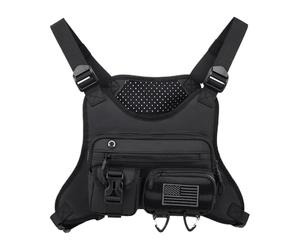 Chest Bag for Men, Outdoor Fanny Pack, Lightweight Sports Vest, Adjustable Strap, Secure Phone Holder, Ideal for Camping, Workout, Biking, Runners, Women, Travel, Outdoor, 14.96x1.97x10.24 inches