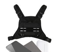 Chest Bag, Front Vest Training Pack, Adjustable Outdoor Running Pouch, Lightweight Gear Holder, Mobile Devices and Accessories for Jogging, Workout, Backpacking, Training, Travel