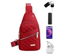 Chest Bag, Travel Sling Bags - Sac à bandoulière Sac de poitrine Sac à dos à bandoulière - Mode Sling Purse, Sangle réglable pour femmes, filles, rouge x, verwijzen naar de