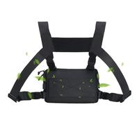 Chest Bag, Vest Pack, Rugged Material Adjustable Fit Multiple Pockets Breathable Lightweight Compact Secure Straps, Chest Harness for Hiking Travel Adventure Outdoor, Black, Brown, Green