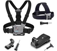 Chest Harness Kit + Head Strap Harness + Backpack with Quick Clip Compatible with GoPro, Xiaomi YI, SJCAM, Camppark, AKASO and Other Action Cam
