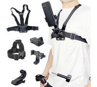 Chest Harness Smartphone Holder Head and Shoulder Strap for Backpack, Action Camera Accessory Kit, Compatible with GoPRO IPhone DJI Insta360