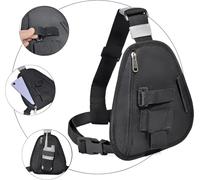 Chest-Harnik-Compatible with Motorola Uniden Kenwood ICOM-Walkie Talkie-Portable Vest-Chest Pocket-Adjustable Elastic Band (Medium,Black & Orange),Black,Briefcase