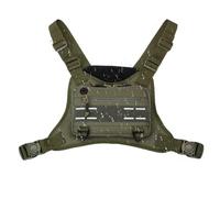 Chest Pack, Adjustable Running Vest, Front Training Utility Pouch, Black for Men, Multi-Functional Outdoor Gear Hiking, Rock Climbing, Fitness, Lightweight Sport Storage