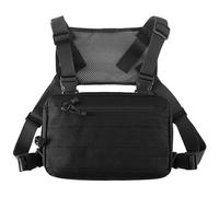 Chest Pack for Men, Large Capacity Chest Rig Harness with Molle System, Adjustable Front Pouch Tool Vest Bag with Breathable Mesh BackChest Pack