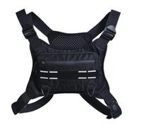Chest Pouch for Workouts, Reflective Chest Bag, Adjustable Breathable Running Vest for Mountain Climbing & Cycling, Men and Women, Waterproof Fabric SBR