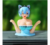 Chest Shaking Ornaments Shake Shake Girl Car Dashboard Decorations Tide Play Q Version Doll Bobbleheads Kawaii Sexy Action Figurine Beauty Car Center Console Sculpture Model (Rem)