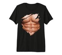 Chest Six Pack Abs Muscles Bodybuilder T-Shirt Haut de Gamme