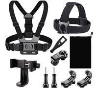 Chest Support Harness for Action Cam, Cell Phone Chest Support Harness Clip + Head Strap Harness Compatible with GoPro and Other Action Cam