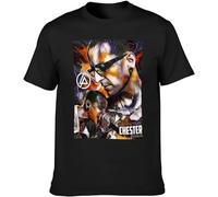 Chester Bennington Musician Actor Vocals Linkin Park Unisex T-T-Shirts à Manches Courtes Printed Tee Graphic Top Men Black T-Shirts à Manches Courtes(Large)