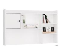 CHESTER - Rangement surélevé de bureau 120 cm - 1 porte étagères pour bureaux - 114x70x18 cm - BLANC