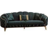 Chesterfield 2x 3 sièges canapé rembourré siège textile tissu canapé