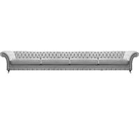 Chesterfield blanc rembourré Canapé textile design quatre places Meubles nobles